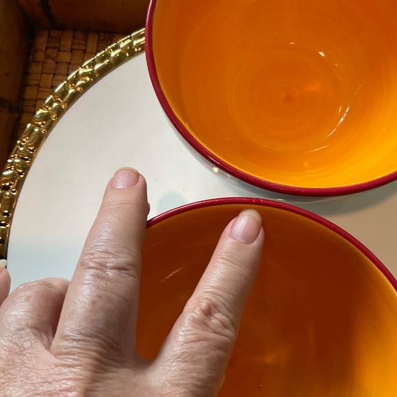 Euro Ceramica Zanzibar Collection Multicolored Set of 2 Bowls - Picture 4 of 5